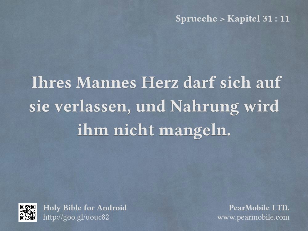 Sprueche, Kapitel 31:11
